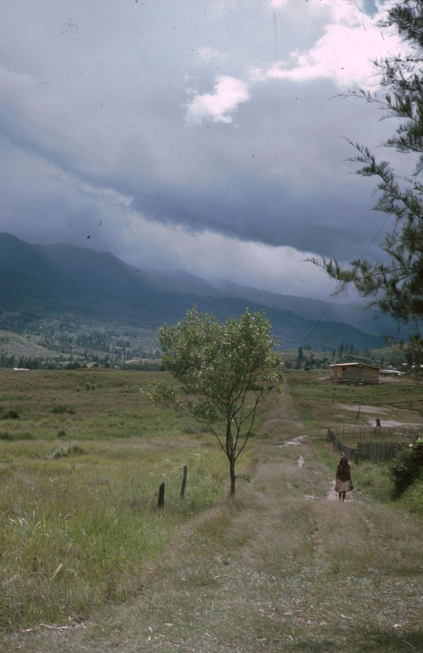 BD/166/160 - 
A road along the village, vista on the mountains
