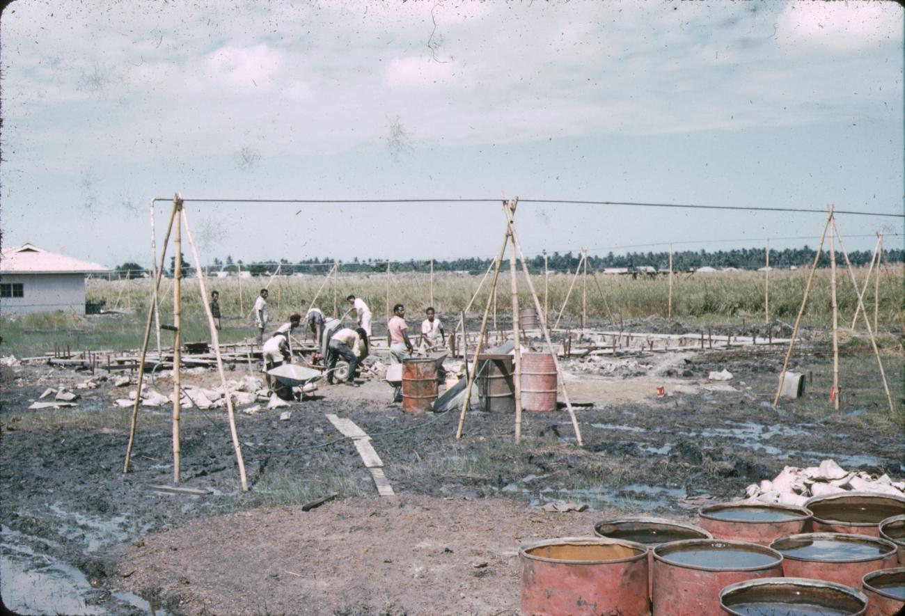 BD/288/2 - 
Papoeamannen op bouwplaats
