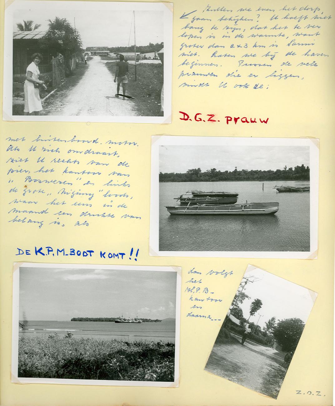 BD/83/5 - 
Port of Sarmi with DGZ prau and KPM boat (Royal Packet Navigation Company)
