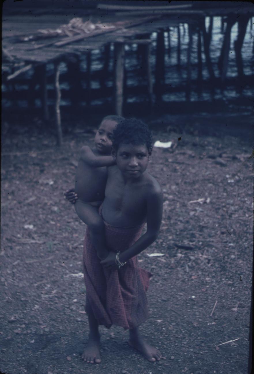 BD/248/207 -
Twee kinderen aan de kust van noord Nieuw Guinea