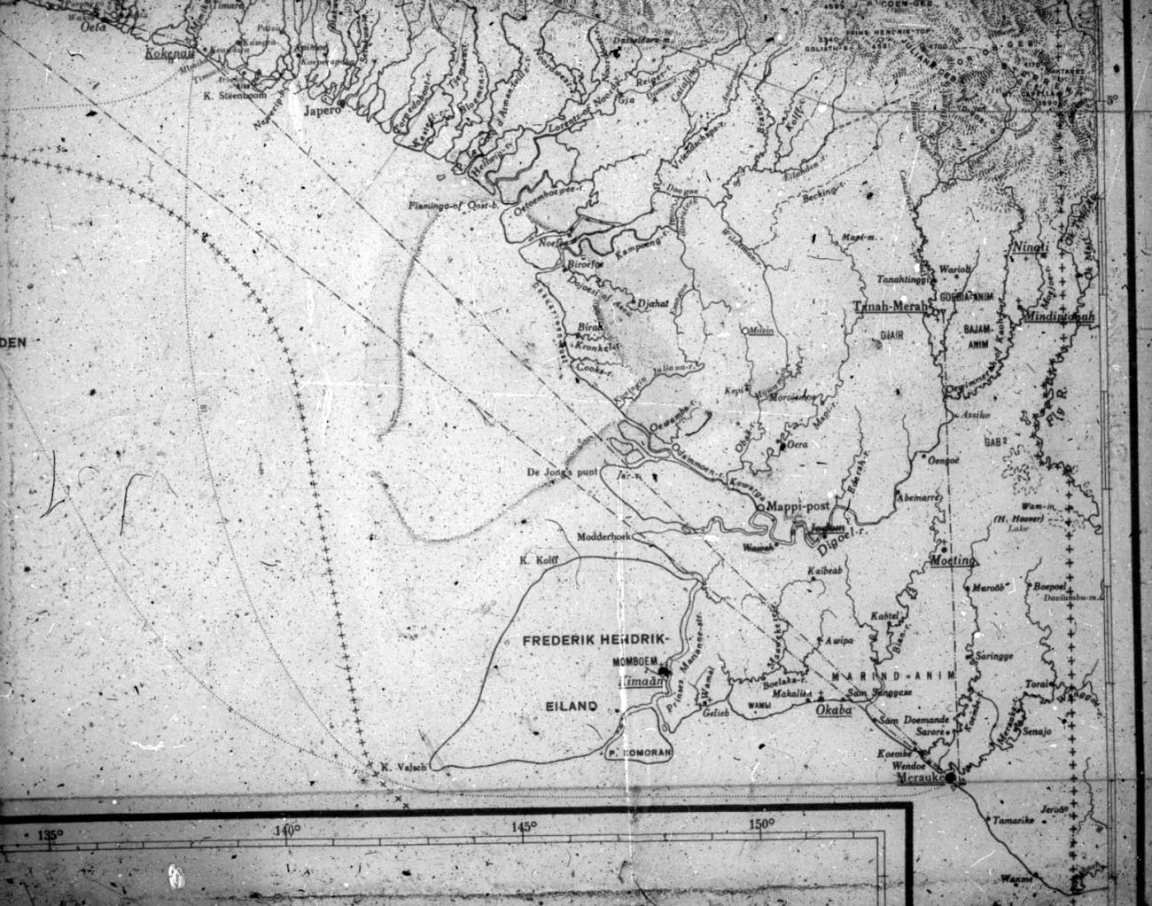 BD/66/181 -
Kaart van zuid Nieuw-Guinea