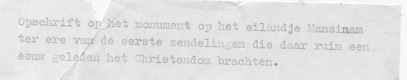 BD/66/336 -
Herdenkingsmonument van eerste zendelingen