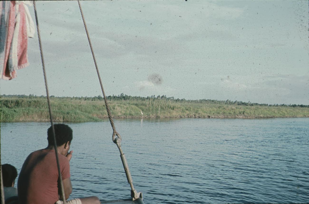 BD/171/1395 -
Foto vanaf schip van oever rivier.
