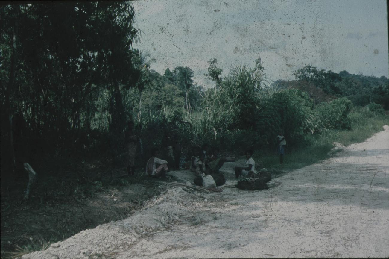 BD/171/1544 -
Vrouwen aan kant weg. Vage foto.
