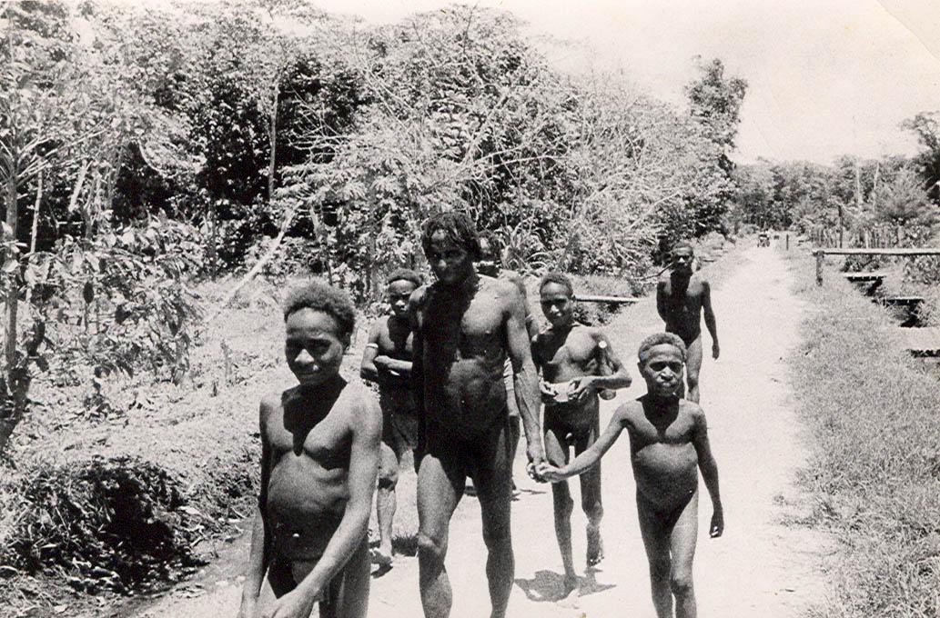 BD/269/1141 -
Asmat-gezin op weg in Agats