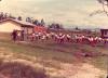 BD/269/15 Straatbeeld in dorp in de Baliem? (ronde hutten, honai's?)